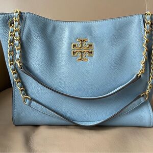 Tory Burch Light Blue Shoulder Bag with Gold Chain